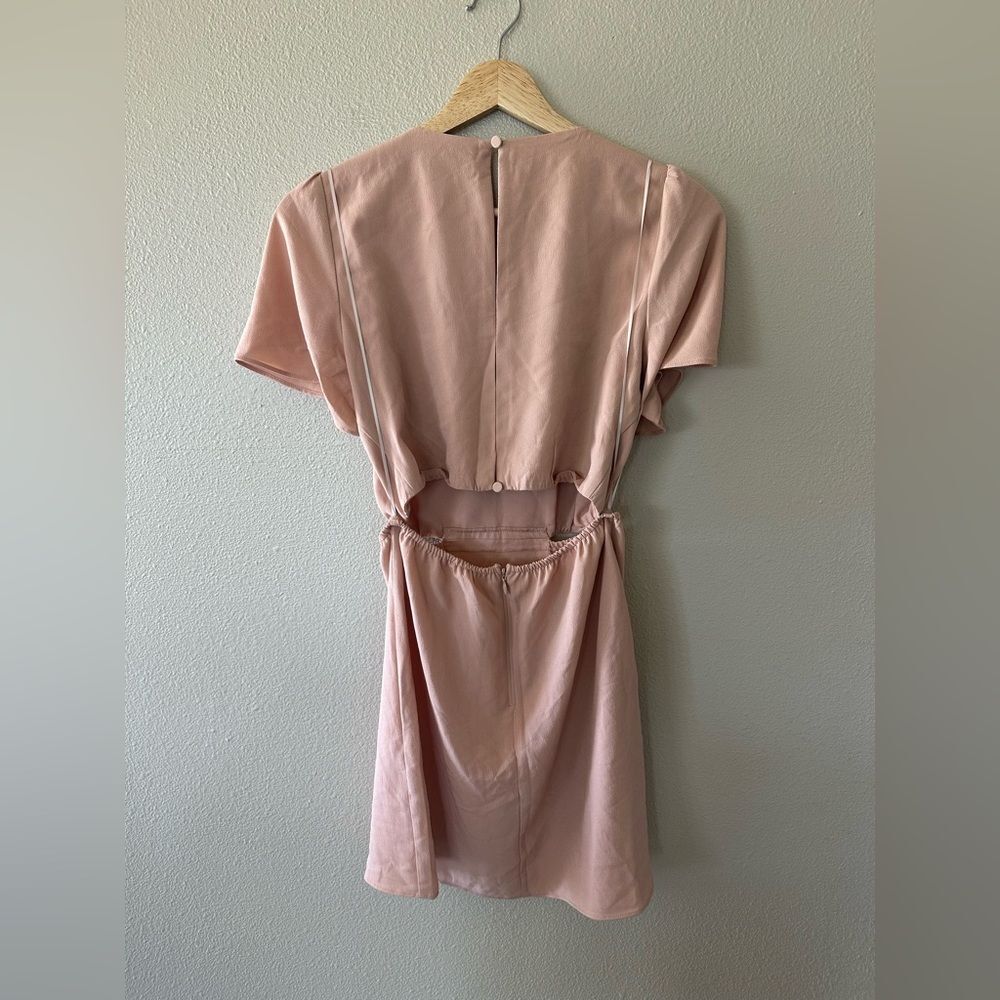 Abercrombie & Fitch Angel Sleeve Lightweight Cut Out Soft Pink Mini Dress XS - Picture 4 of 8